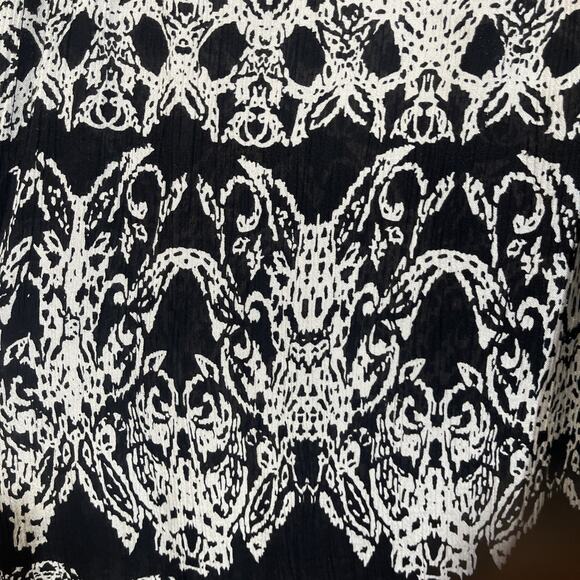 SOFT SURROUNDINGS Peasant Boho Tunic Top Size L Black Relaxed Sequin Bell Sleeve - Picture 6 of 13